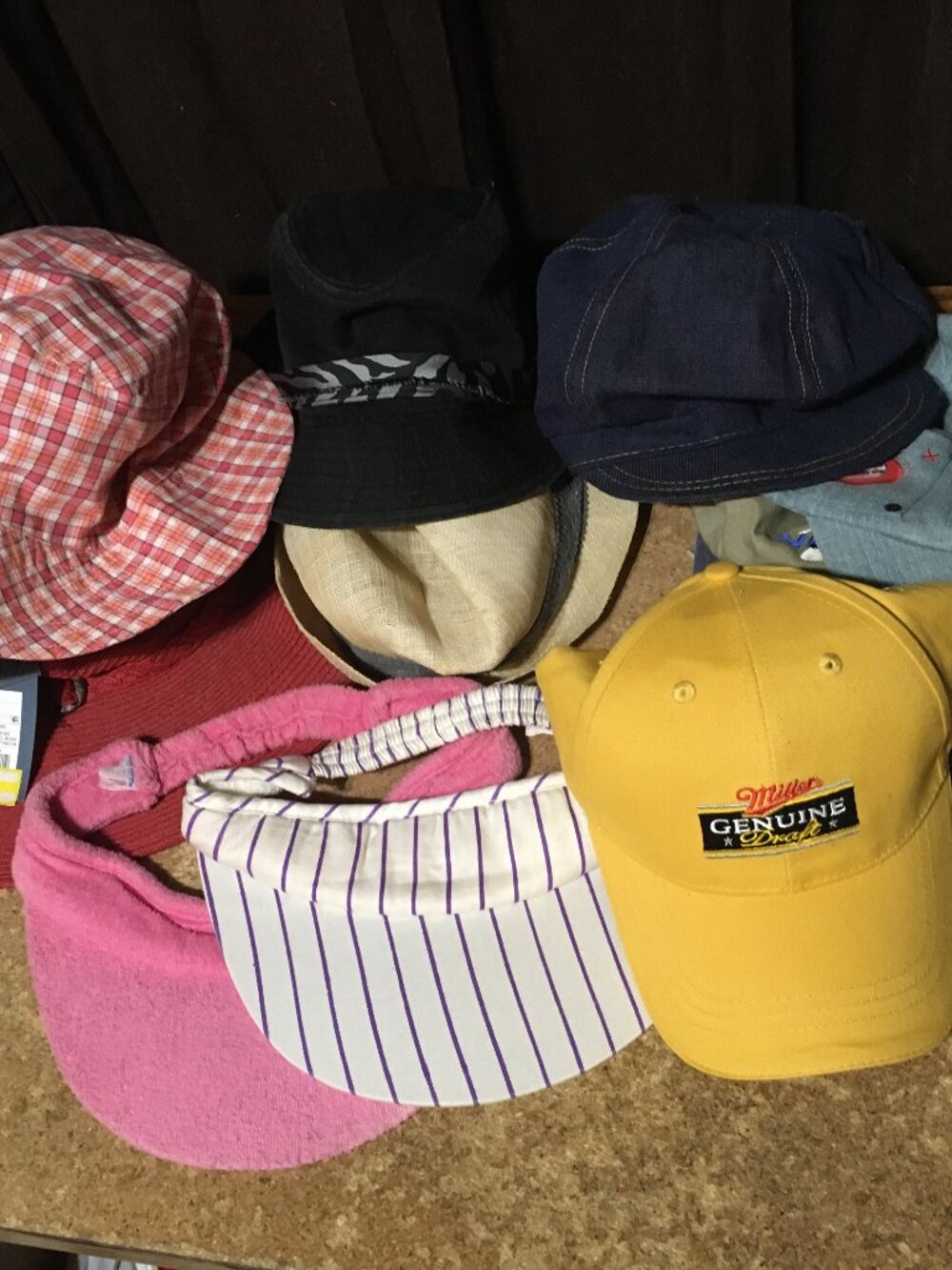 LOT OF 11 WOMENS UNISEX CAPS HATS FEDORA VISOR BUCKET CAP MILLER MGD ARIZONA
